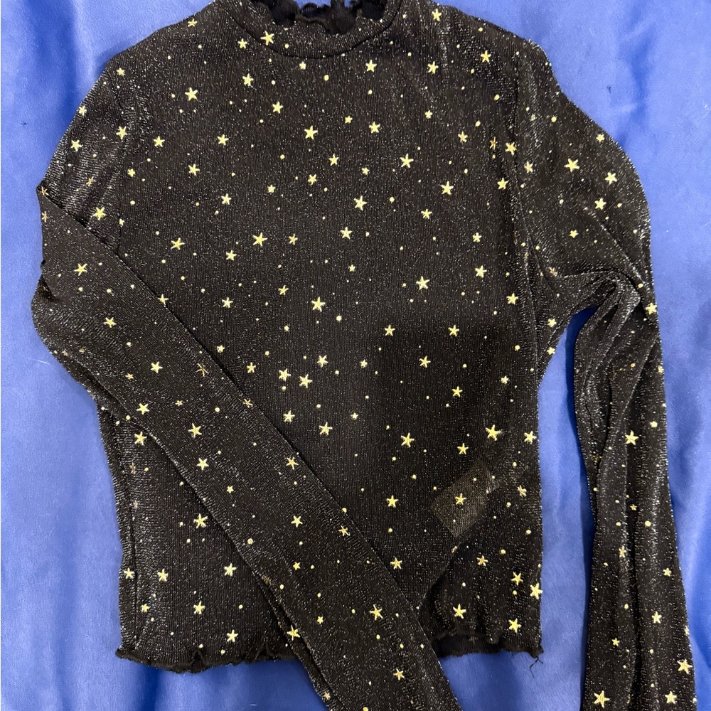 SHEIN Black Star Mesh  Top